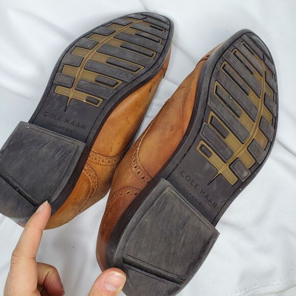 Cole Haan C23791 Men's Size 12W Jefferson Grand Cap Brown Shoes - Picture 7 of 11